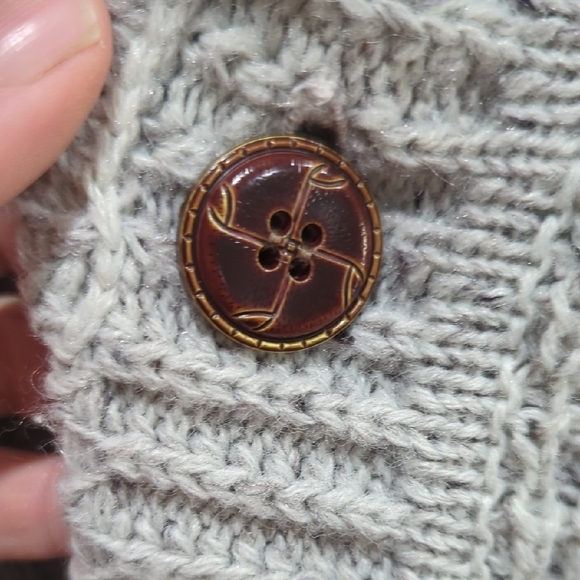 Vintage Oleg Cassini Gray Cable Knit Cardigan - Picture 9 of 12